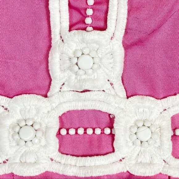 Lilly Pulitzer Strapless Fit Flare Resort Wear Dress Pink White Size 4 - Picture 13 of 13